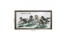 กรอบรูป-ตัวอักษรจีน-ภาพสไตล์จีนภาพวาดรูปฝูงม้ากำลังวิ่ง ในกรอบขนาด 70x150 cm